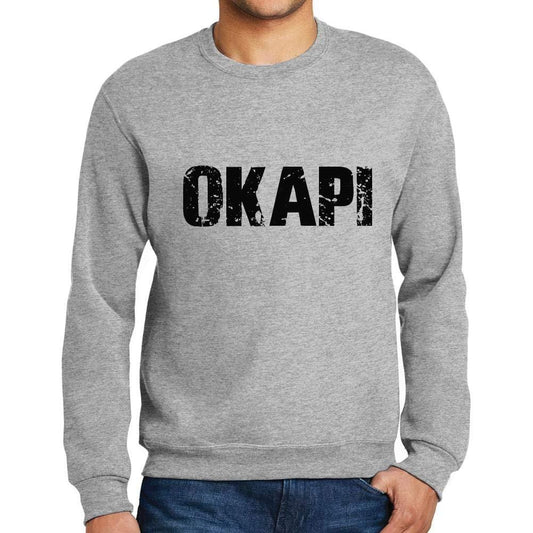 Ultrabasic Homme Imprimé Graphique Sweat-Shirt Popular Words Okapi Gris Chiné