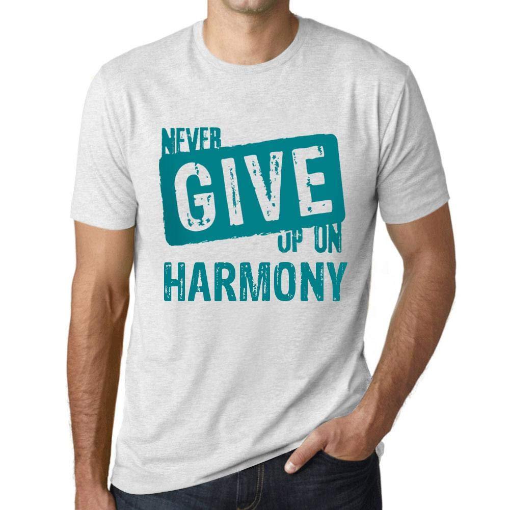 Ultrabasic Homme T-Shirt Graphique Never Give Up on Harmony Blanc Chiné