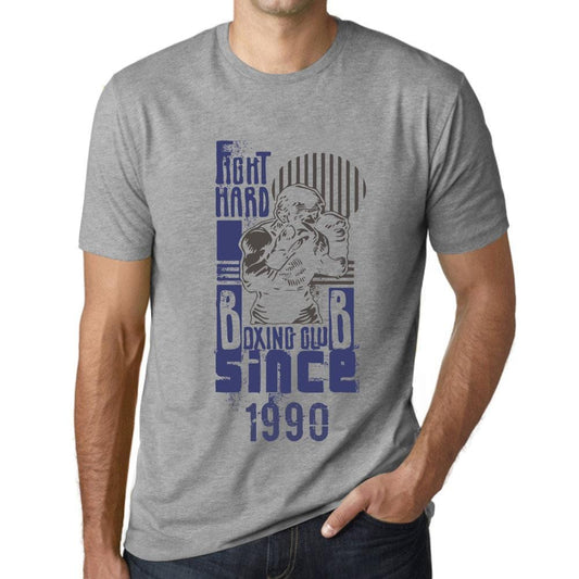 Men’s <span>Graphic</span> T-Shirt Fight Hard Since 1990 Grey Marl - ULTRABASIC