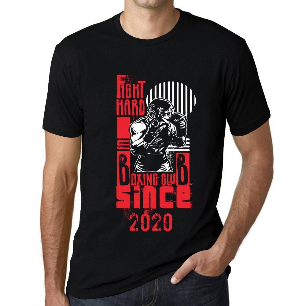 Men&rsquo;s Graphic T-Shirt Fight Hard Since 2020 Deep Black - Ultrabasic