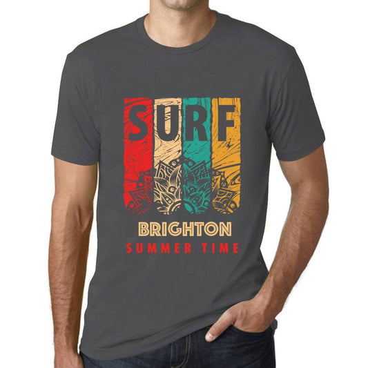 Men&rsquo;s Graphic T-Shirt Surf Summer Time BRIGHTON Mouse Grey - Ultrabasic