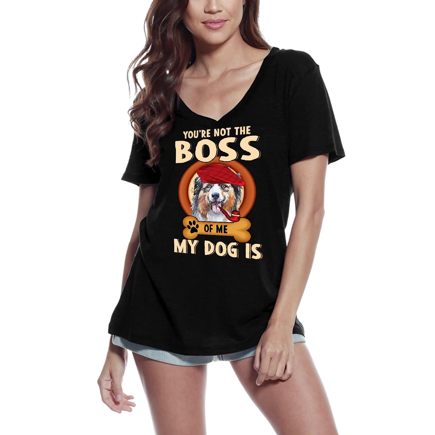 ULTRABASIC Women's T-Shirt Australian Shepherd Cute Dog Lover - Short Sleeve Tee Shirt Quote Tops