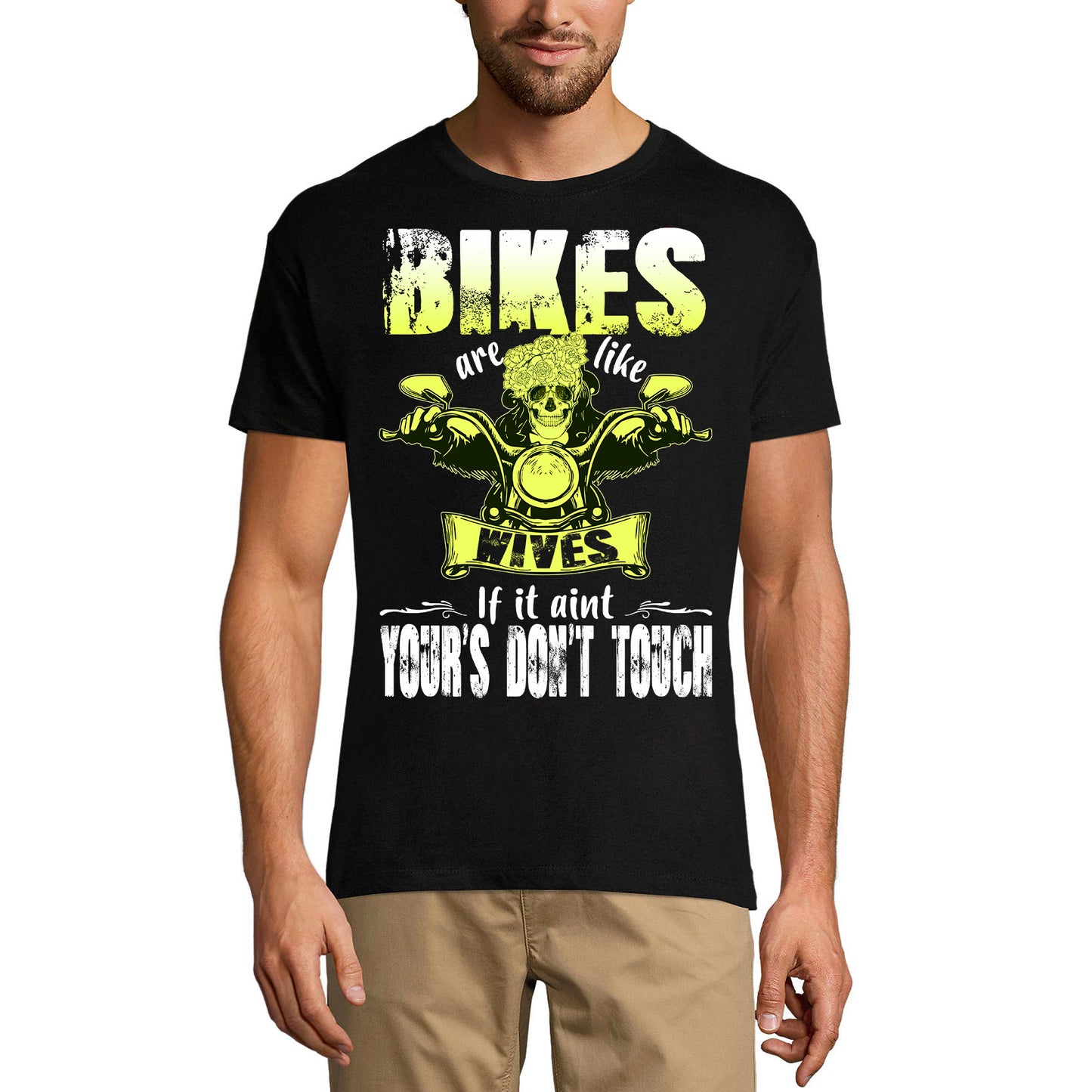 ULTRABASIC Men's Novelty T-Shirt Bikes are Like Wives - Funny Biker Tee Shirt