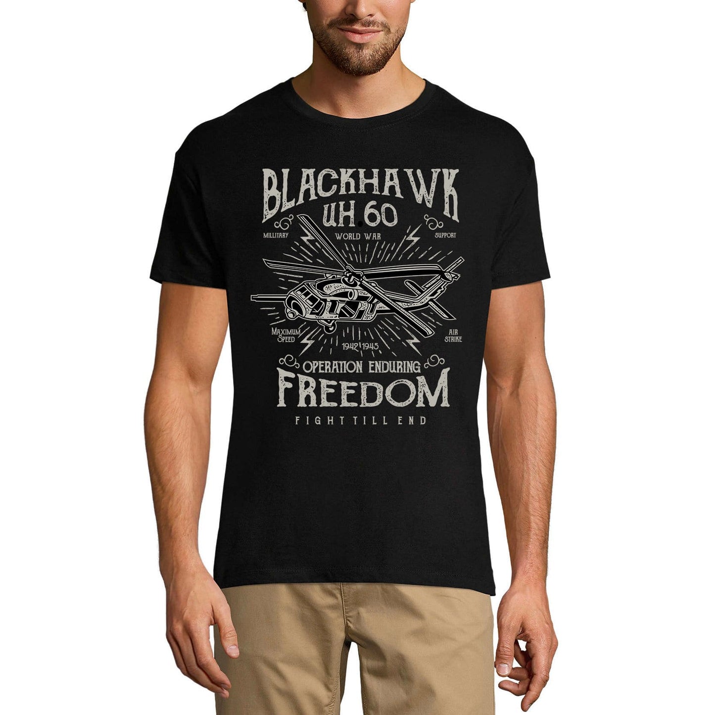 ULTRABASIC Men's T-Shirt Blackhawk Fight Till End - Freedom World War Shirt