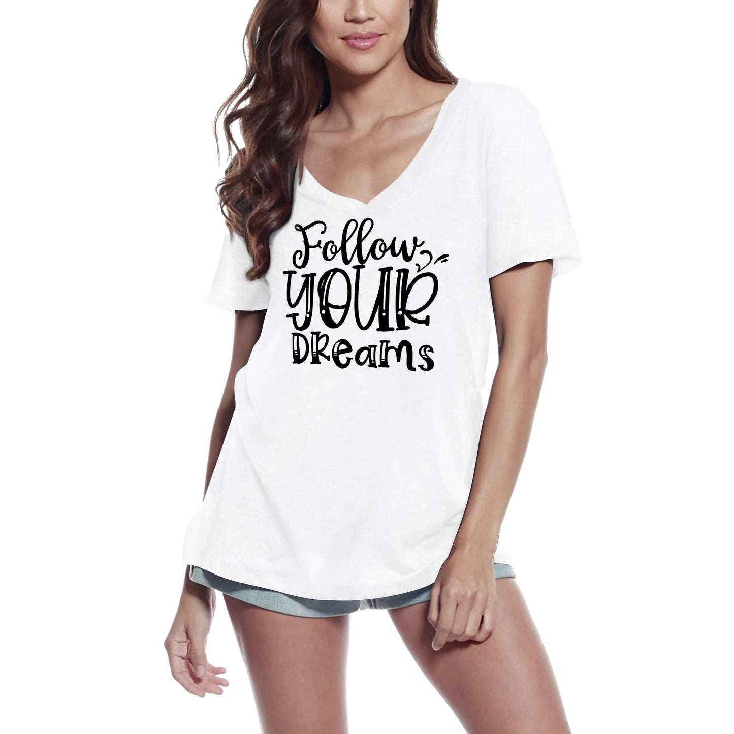 ULTRABASIC Women's T-Shirt Follow Your Dreams - Short Sleeve Tee Shirt Tops