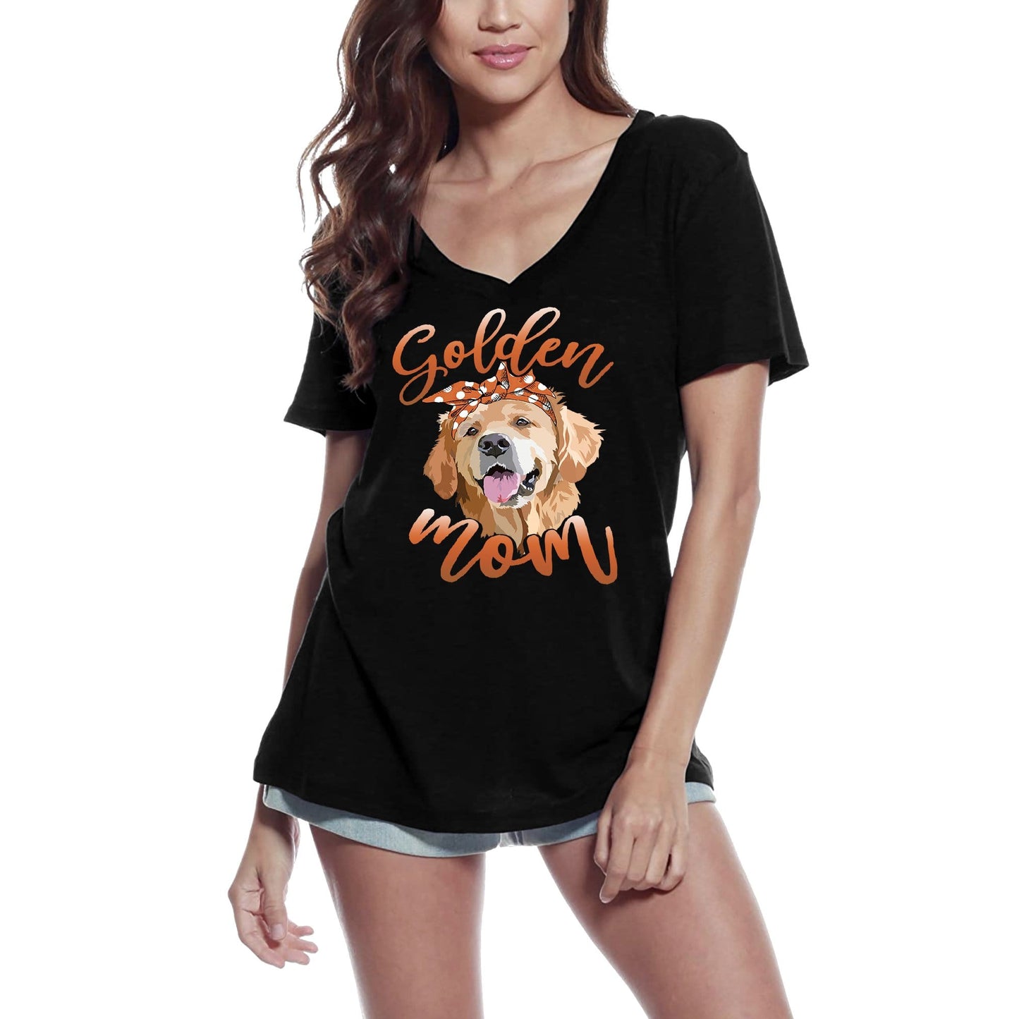 ULTRABASIC Women's T-Shirt Golden Retriever Mom - Funny Dog Tee Shirt
