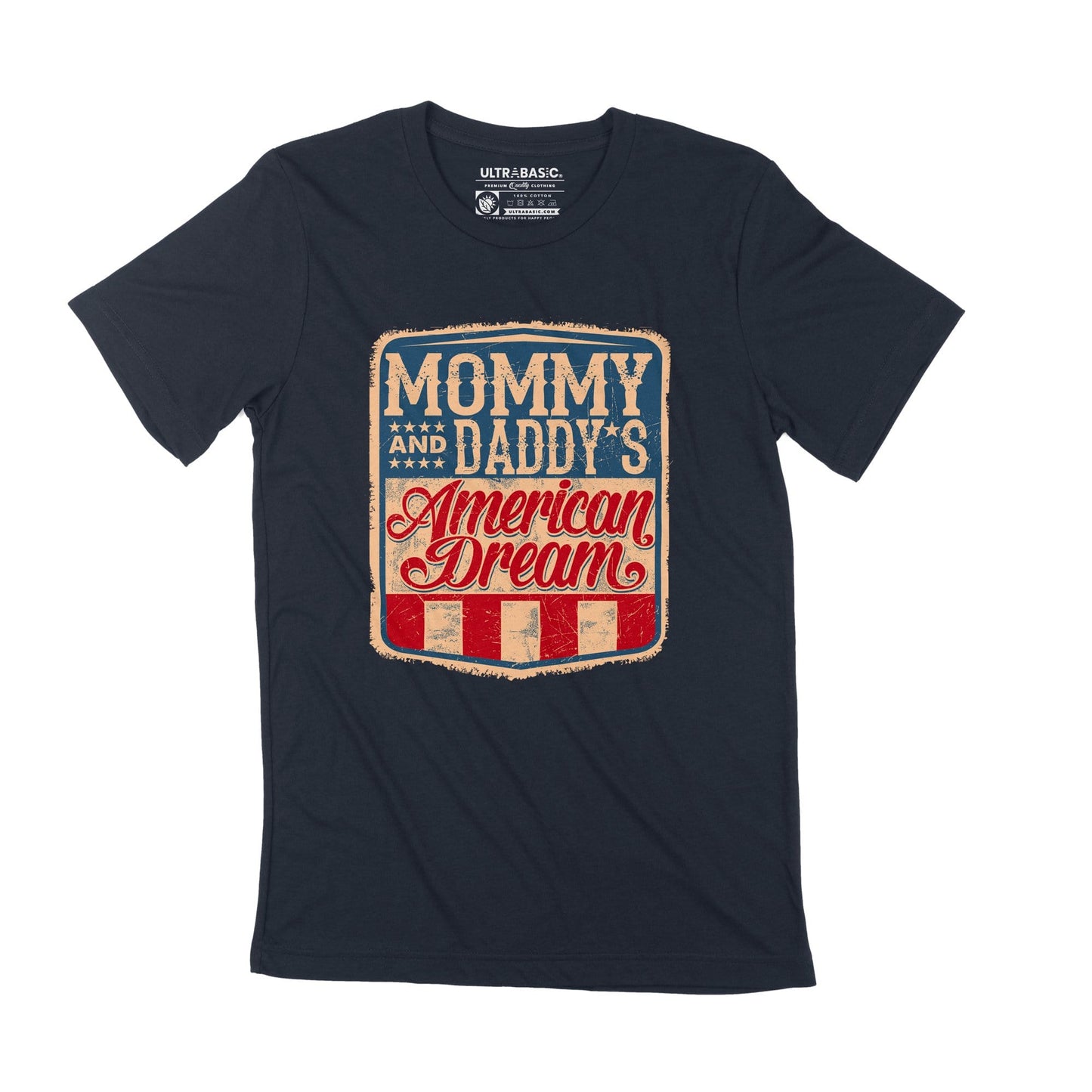 ULTRABASIC Men's T-Shirt Mommy Daddy American Dream American Flag Vintage Casual Gift