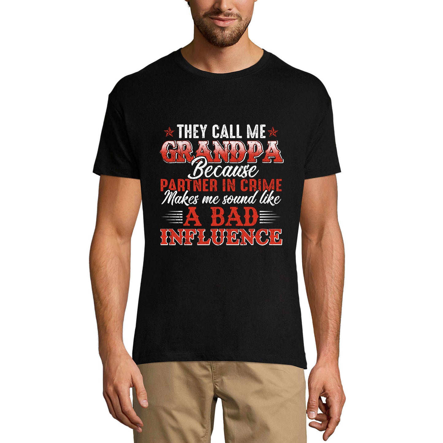 ULTRABASIC Men's Graphic T-Shirt Grandpa Partner In Crime - Vintage Shirt - Funny Quotes