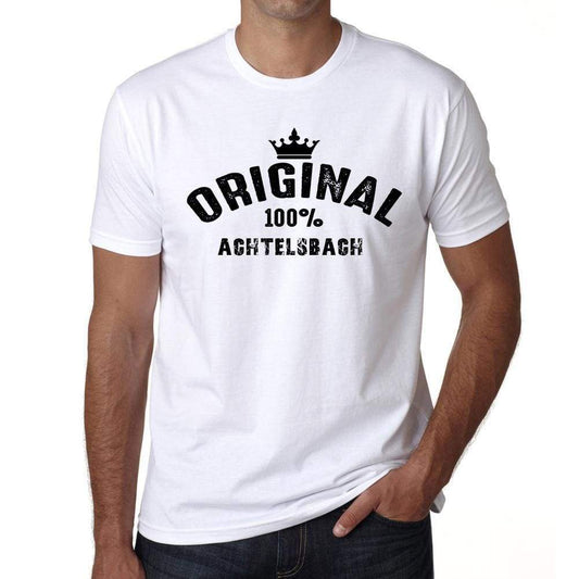 Achtelsbach 100% German City White Mens Short Sleeve Round Neck T-Shirt 00001 - Casual