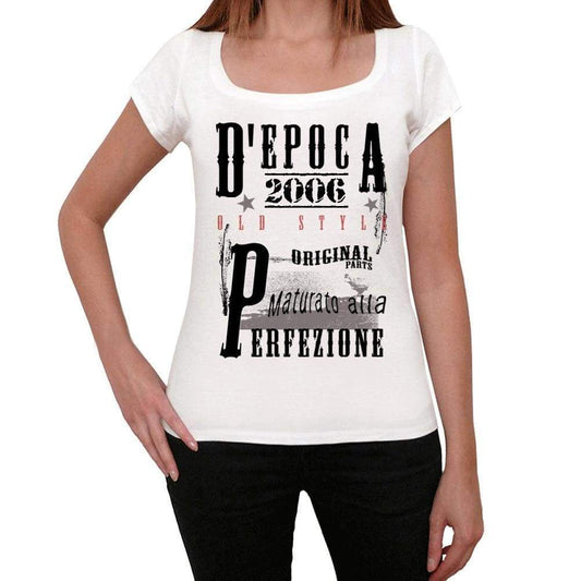 Aged To Perfection, Italian, 2006, White, Women's Short Sleeve Round Neck T-shirt, gift t-shirt 00356 - Ultrabasic
