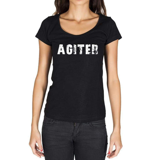 Agiter French Dictionary Womens Short Sleeve Round Neck T-Shirt 00010 - Casual
