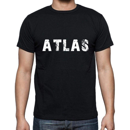 Atlas Mens Short Sleeve Round Neck T-Shirt 5 Letters Black Word 00006 - Casual