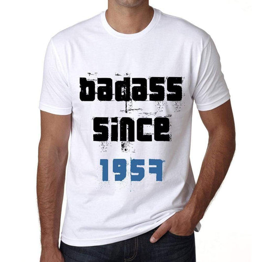 Badass Since 1957 Men's T-shirt White Birthday Gift 00429 - Ultrabasic