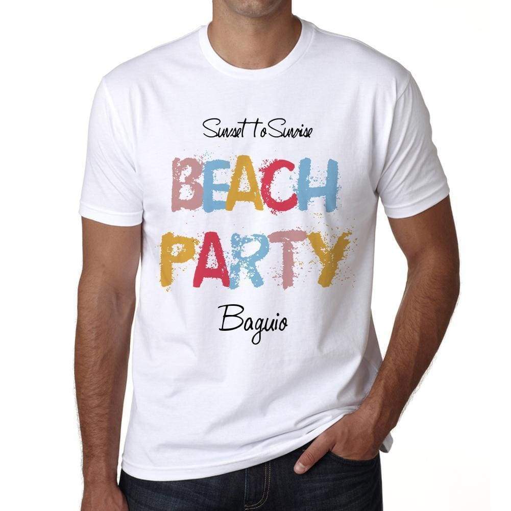 Baguio Beach Party White Mens Short Sleeve Round Neck T-Shirt 00279 - White / S - Casual