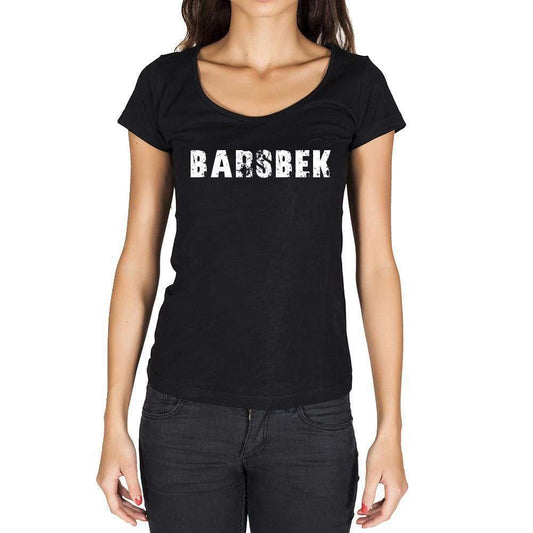 Barsbek German Cities Black Womens Short Sleeve Round Neck T-Shirt 00002 - Casual