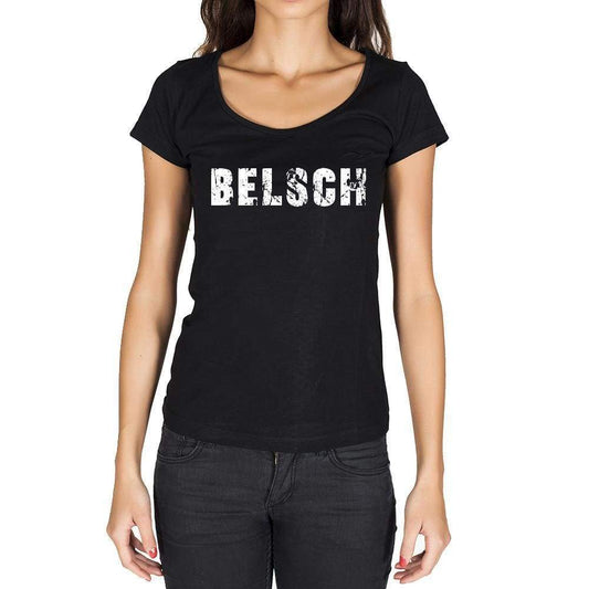 Belsch German Cities Black Womens Short Sleeve Round Neck T-Shirt 00002 - Casual