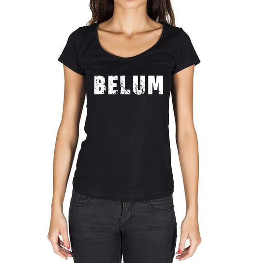 Belum German Cities Black Womens Short Sleeve Round Neck T-Shirt 00002 - Casual