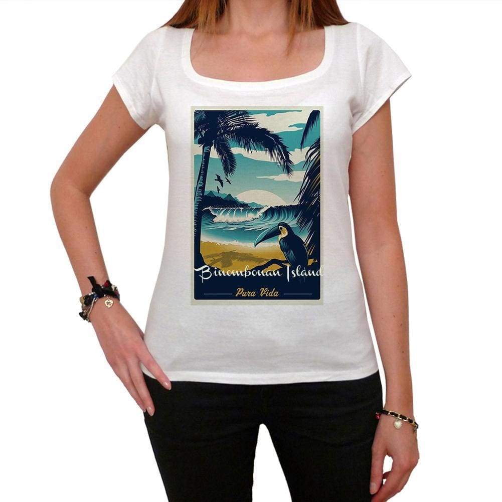 Binombonan Island Pura Vida Beach Name White Womens Short Sleeve Round Neck T-Shirt 00297 - White / Xs - Casual