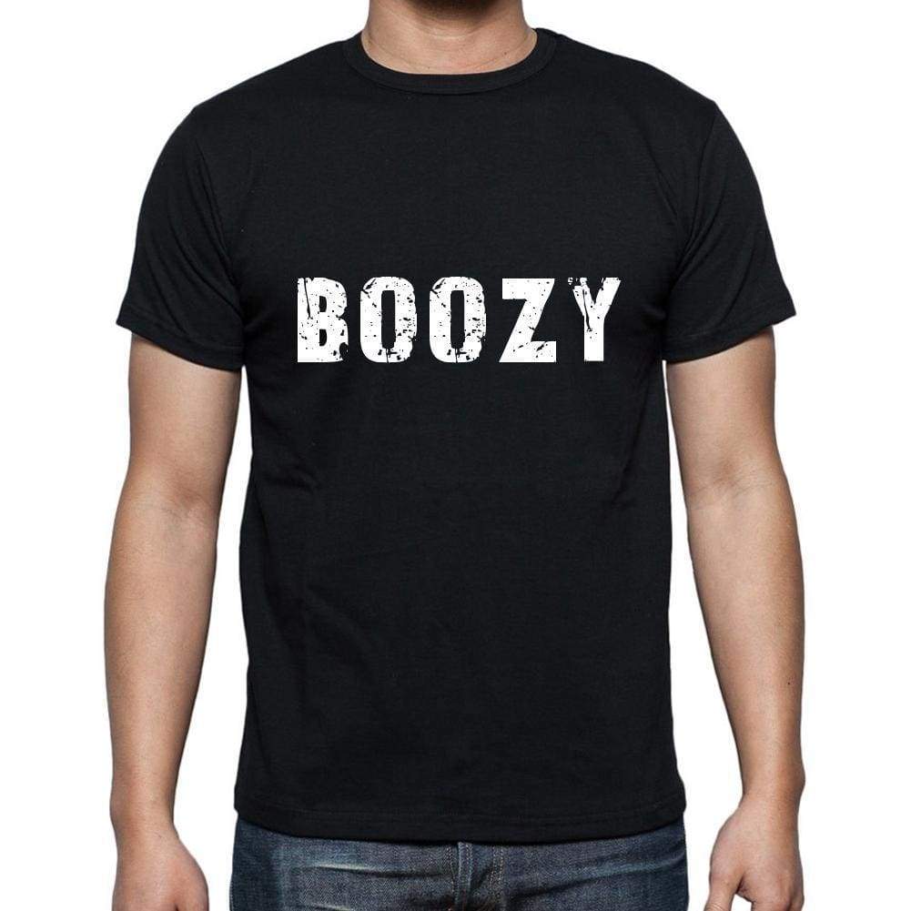 Boozy Mens Short Sleeve Round Neck T-Shirt 5 Letters Black Word 00006 - Casual