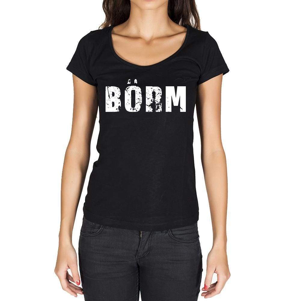 Börm German Cities Black Womens Short Sleeve Round Neck T-Shirt 00002 - Casual