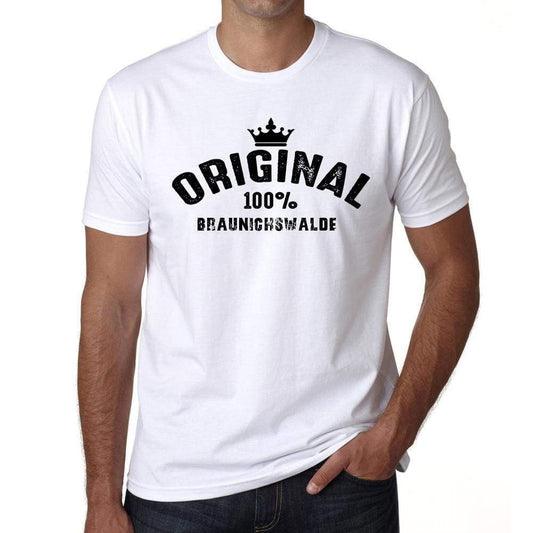Braunichswalde 100% German City White Mens Short Sleeve Round Neck T-Shirt 00001 - Casual
