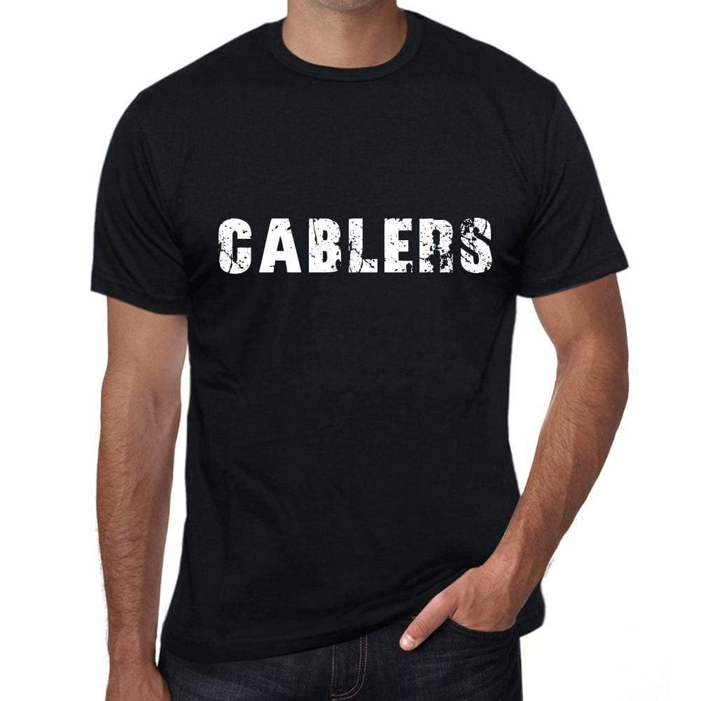 Cablers Mens Vintage T Shirt Black Birthday Gift 00555 - Black / Xs - Casual