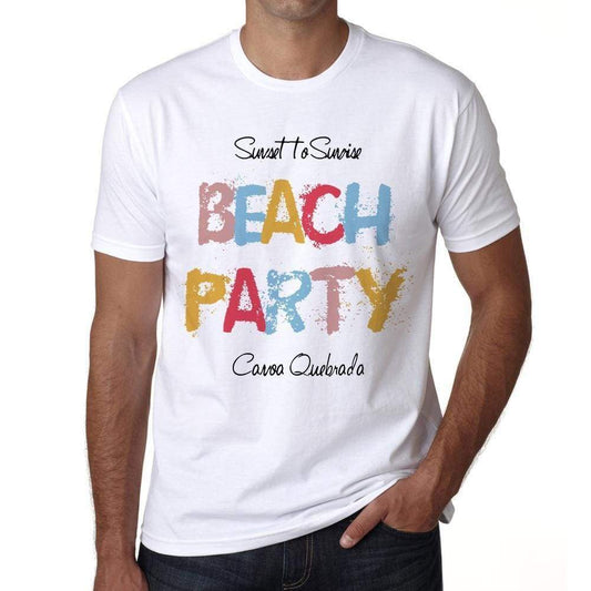 Canoa Quebrada Beach Party White Mens Short Sleeve Round Neck T-Shirt 00279 - White / S - Casual