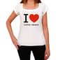 Clifton Heights I Love Citys White Womens Short Sleeve Round Neck T-Shirt 00012 - White / Xs - Casual