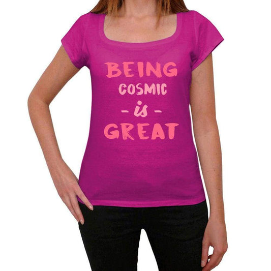 Cosmic Being Great Pink Womens Short Sleeve Round Neck T-Shirt Gift T-Shirt 00335 - Pink / Xs - Casual