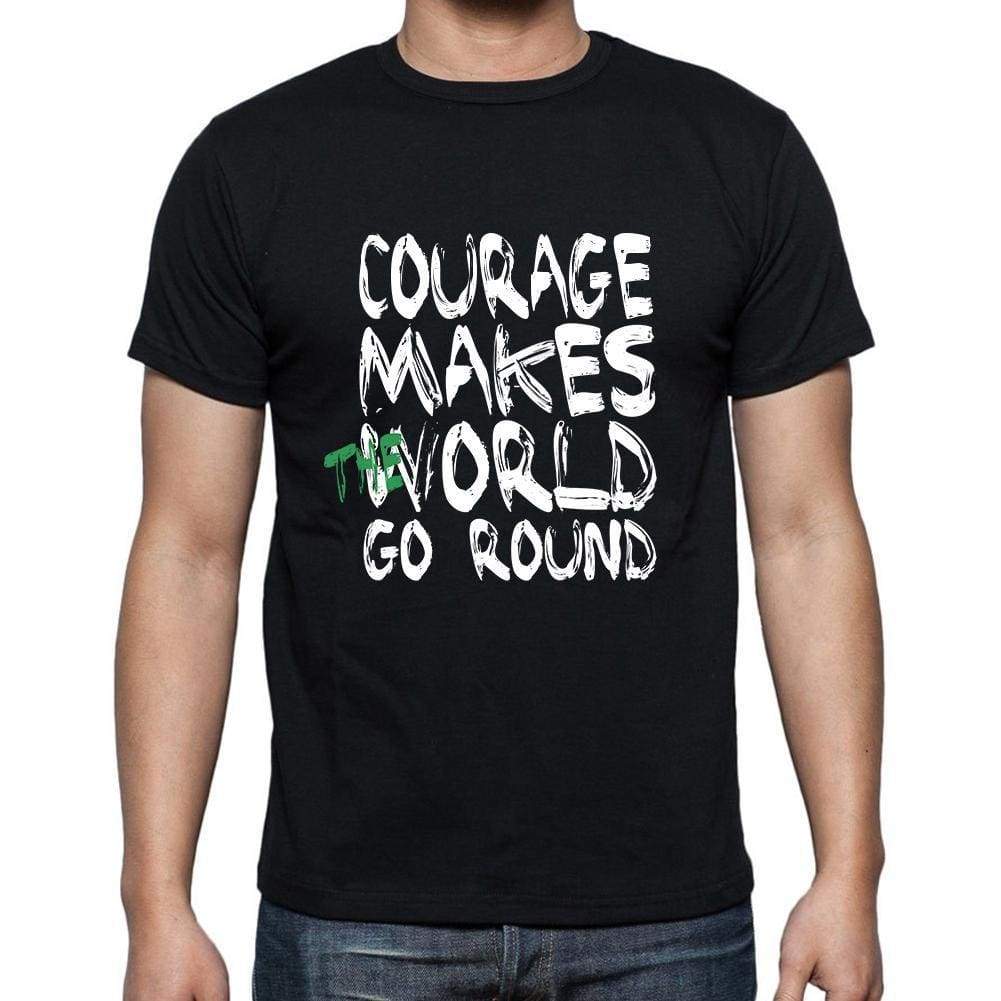 courage, World Goes Round, <span>Men's</span> <span><span>Short Sleeve</span></span> <span>Round Neck</span> T-shirt 00082 - ULTRABASIC