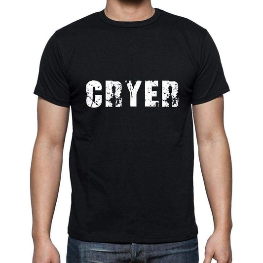 Cryer Mens Short Sleeve Round Neck T-Shirt 5 Letters Black Word 00006 - Casual