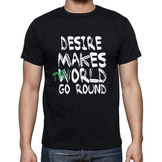 Desire World Goes Round Mens Short Sleeve Round Neck T-Shirt 00082 - Black / S - Casual