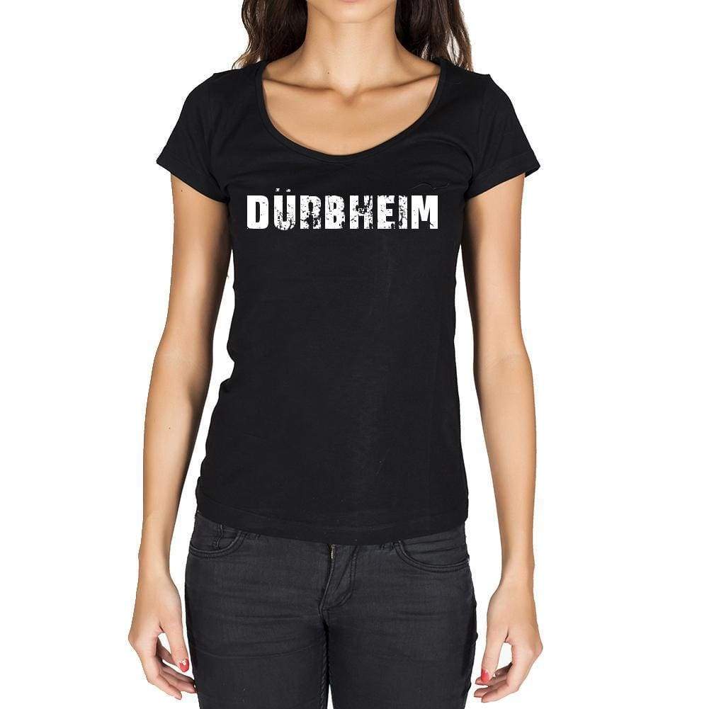 Dürbheim German Cities Black Womens Short Sleeve Round Neck T-Shirt 00002 - Casual