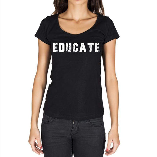 Educate Womens Short Sleeve Round Neck T-Shirt - Casual