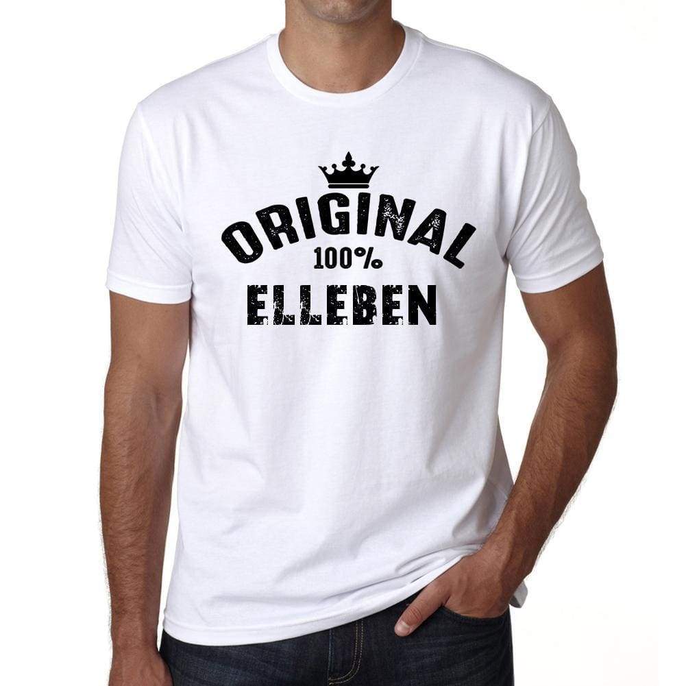 Elleben 100% German City White Mens Short Sleeve Round Neck T-Shirt 00001 - Casual