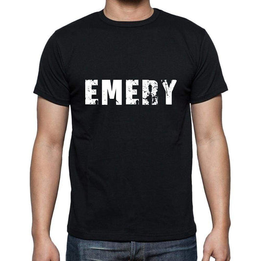 Emery Mens Short Sleeve Round Neck T-Shirt 5 Letters Black Word 00006 - Casual
