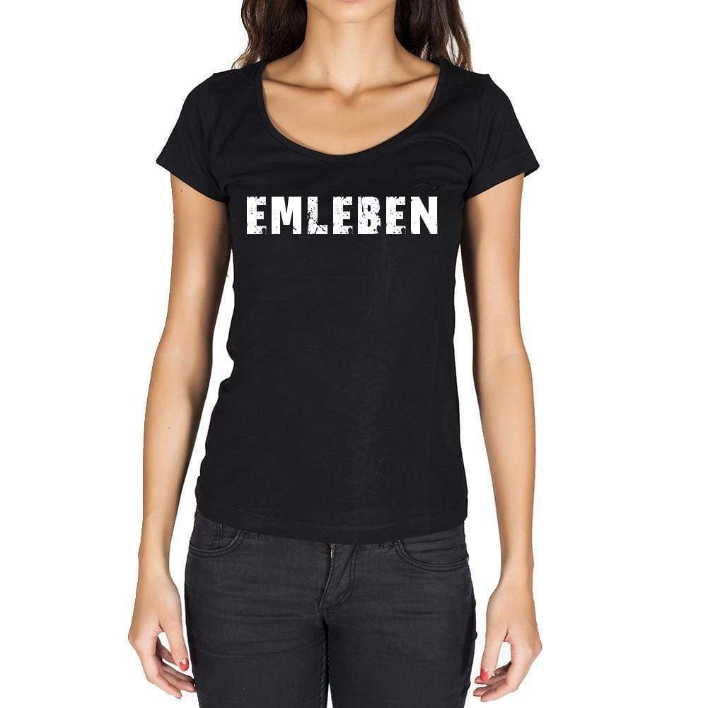 Emleben German Cities Black Womens Short Sleeve Round Neck T-Shirt 00002 - Casual