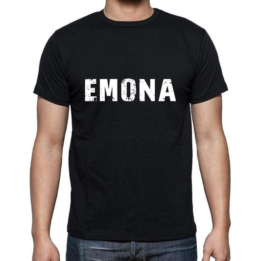 Emona Mens Short Sleeve Round Neck T-Shirt 5 Letters Black Word 00006 - Casual