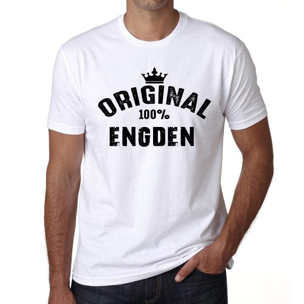 Engden 100% German City White Mens Short Sleeve Round Neck T-Shirt 00001 - Casual