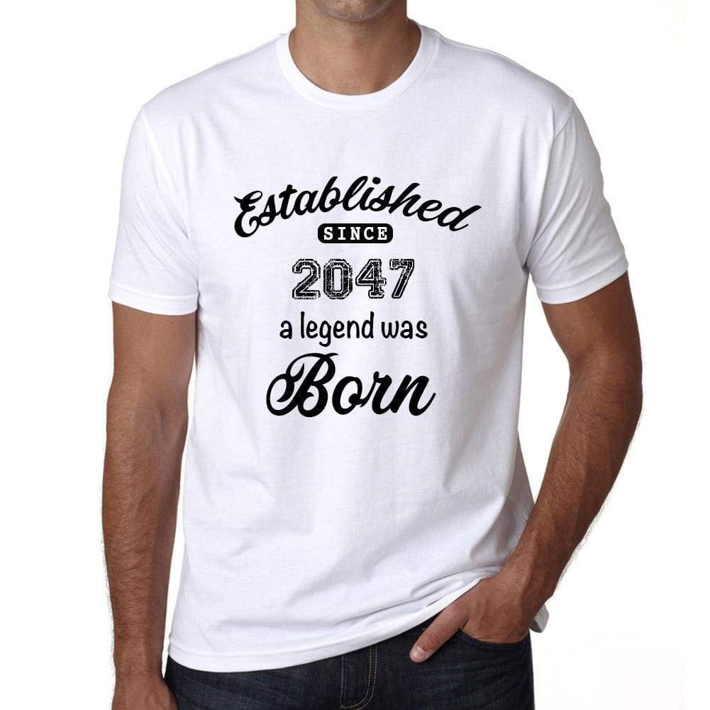 Established Since 2047 Mens Short Sleeve Round Neck T-Shirt 00095 - White / S - Casual