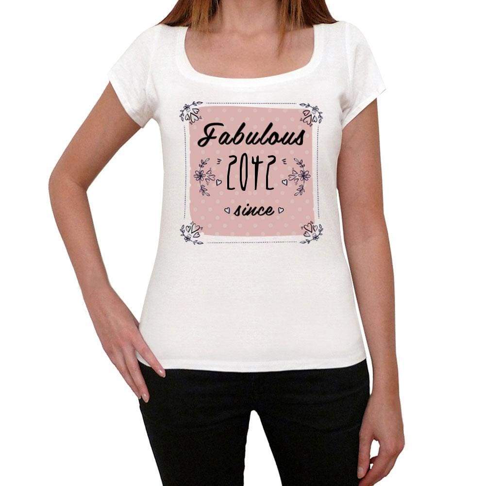 Fabulous Since 2042 Womens T-Shirt White Birthday Gift 00433 - White / Xs - Casual