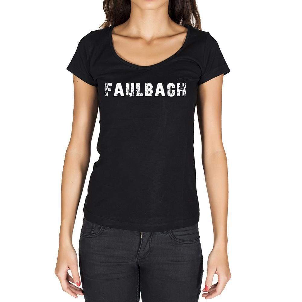 Faulbach German Cities Black Womens Short Sleeve Round Neck T-Shirt 00002 - Casual