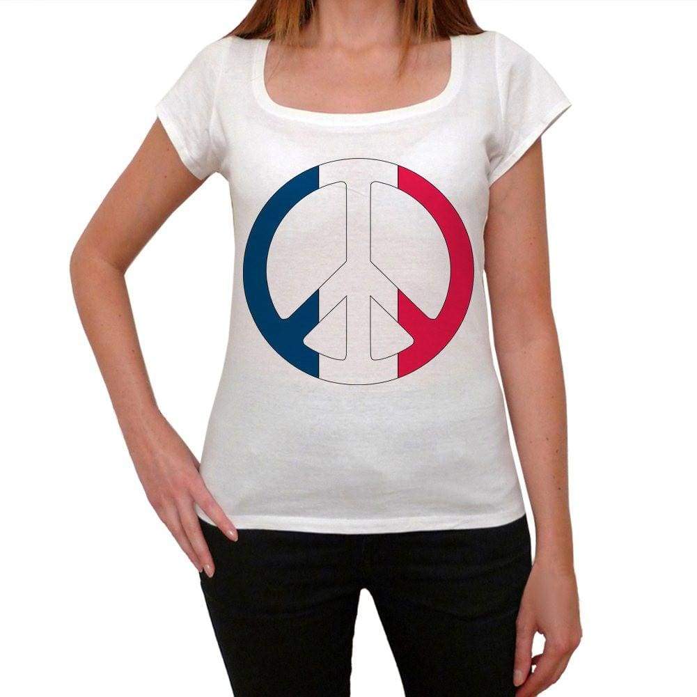 France Peace Womens Short Sleeve Scoop Neck Tee 00171