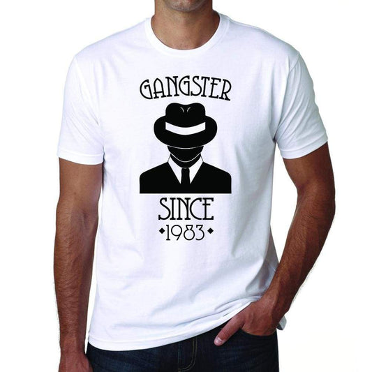 Gangster 1983 Mens Short Sleeve Round Neck T-Shirt 00125 - White / S - Casual