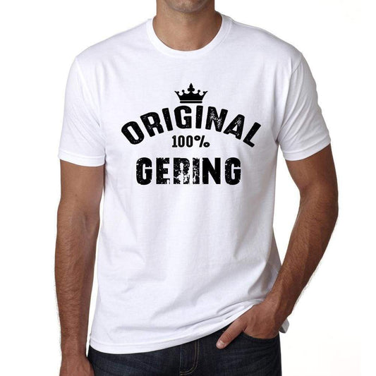 Gering 100% German City White Mens Short Sleeve Round Neck T-Shirt 00001 - Casual