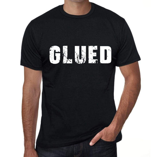 Glued Mens Retro T Shirt Black Birthday Gift 00553 - Black / Xs - Casual