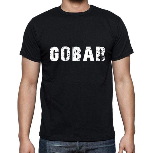 Gobar Mens Short Sleeve Round Neck T-Shirt 5 Letters Black Word 00006 - Casual