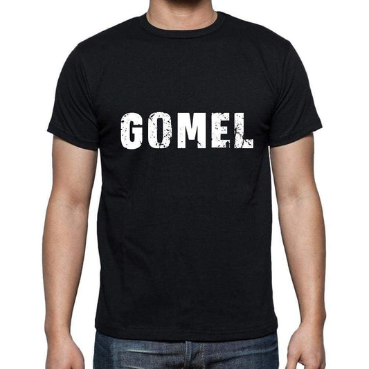 Gomel Mens Short Sleeve Round Neck T-Shirt 5 Letters Black Word 00006 - Casual