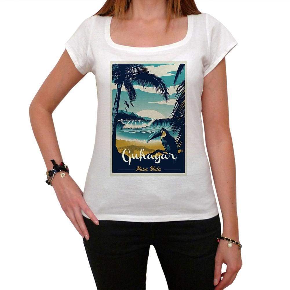 Guhagar Pura Vida Beach Name White Womens Short Sleeve Round Neck T-Shirt 00297 - White / Xs - Casual