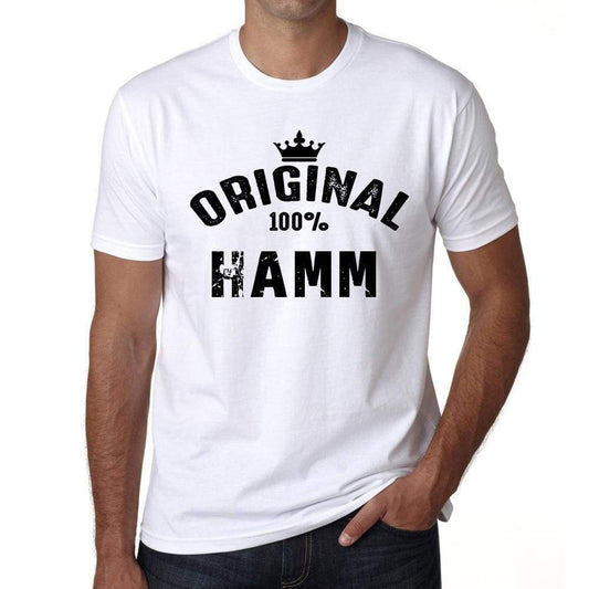 Hamm 100% German City White Mens Short Sleeve Round Neck T-Shirt 00001 - Casual